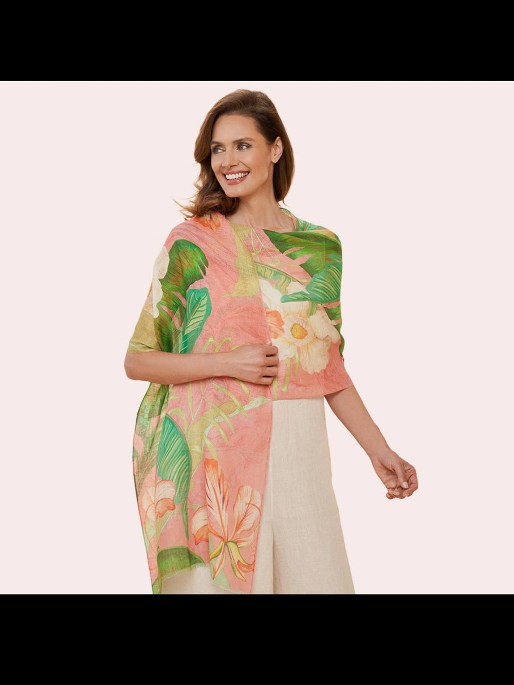 POWDER 100% Linen Delicate Tropical CandyScarf